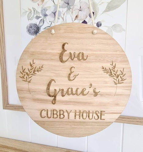Engraved Cubby House Sign