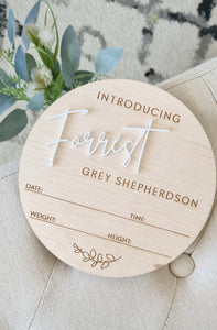 Eucalyptus Announcement Plaque