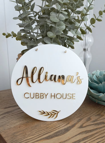 Acrylic Cubby Sign