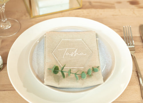 Hexagon Acrylic Place Card