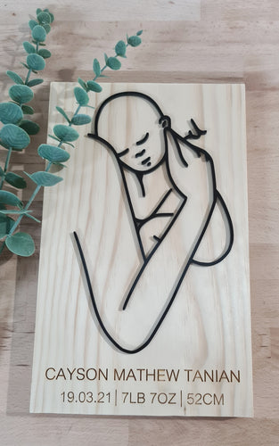 Mum & baby wooden board